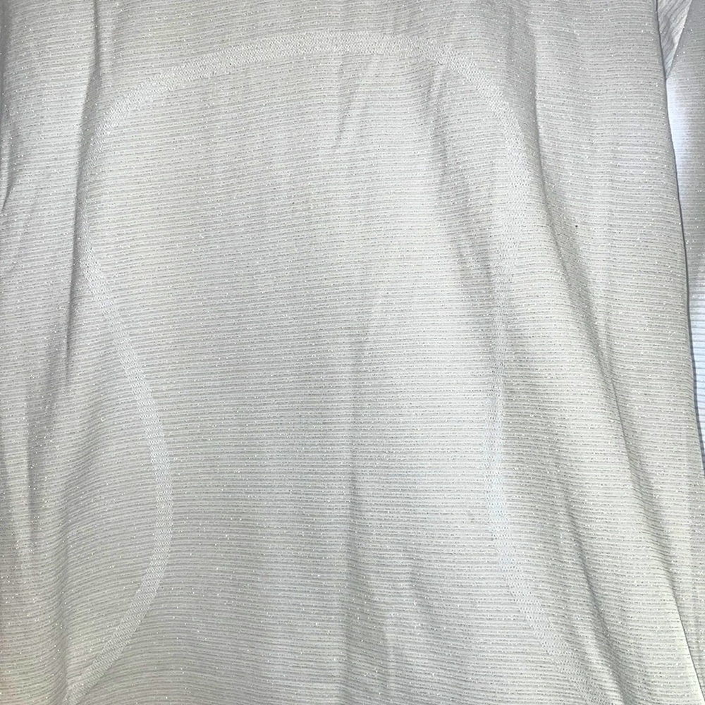 Lululemon White & Silver Glitter Long Sleeve Swiftly 👀 - Picture 4 of 7